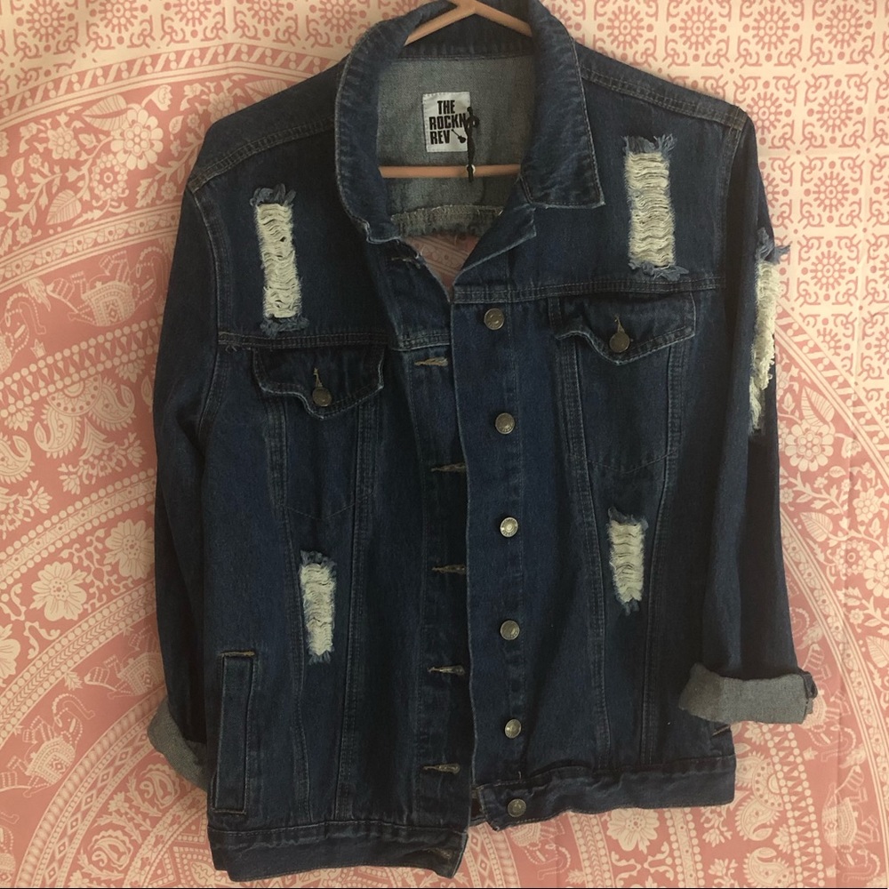 Distressed Ripped Jean Jacket ♡